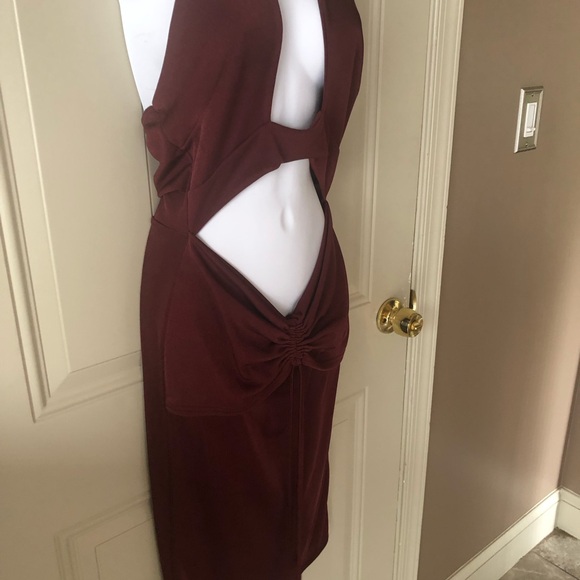 BOOHOO CUTOUT HALTER NECK DRESS SZ 10 - Picture 3 of 8